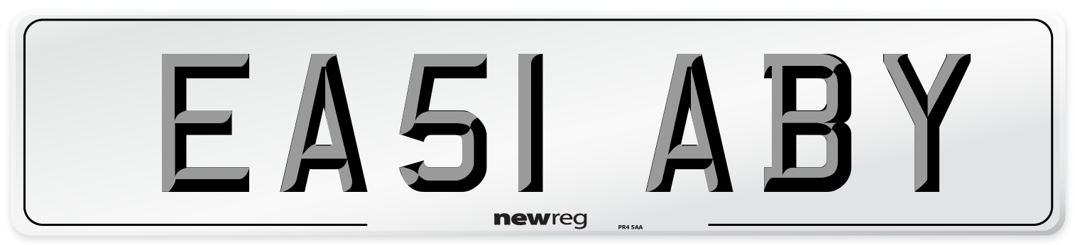 EA51 ABY Number Plate from New Reg